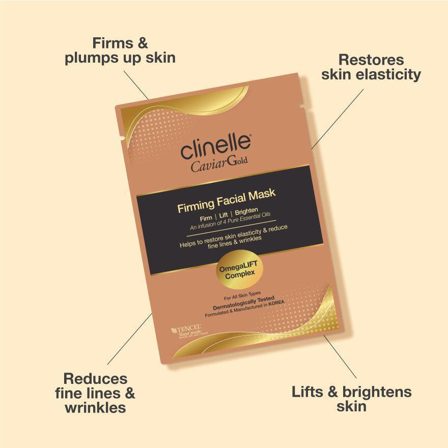 Clinelle CaviarGold Firming Facial Mask 20-pcs - Clinelle
