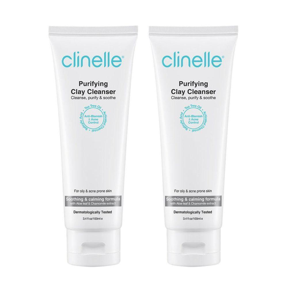purifying clay cleanser 100ml twin pack - Clinelle