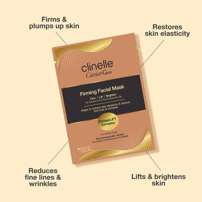 Clinelle CaviarGold Firming Facial Mask 20-pcs - Clinelle