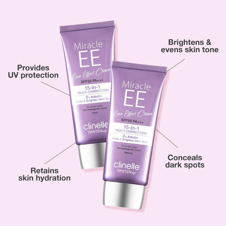 Clinelle Whiten Up EE Even Effect Cream SPF50 PA+++ 30ml (Ivory) - Clinelle