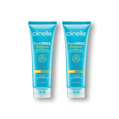 pureswiss hydracalm cleansing gel 100ml twin pack - Clinelle