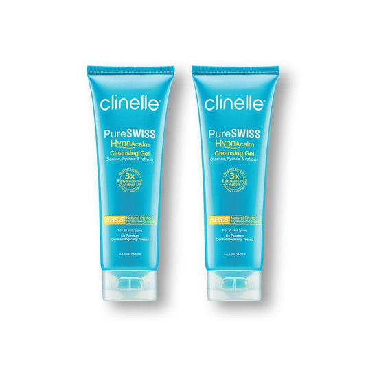 pureswiss hydracalm cleansing gel 100ml twin pack - Clinelle